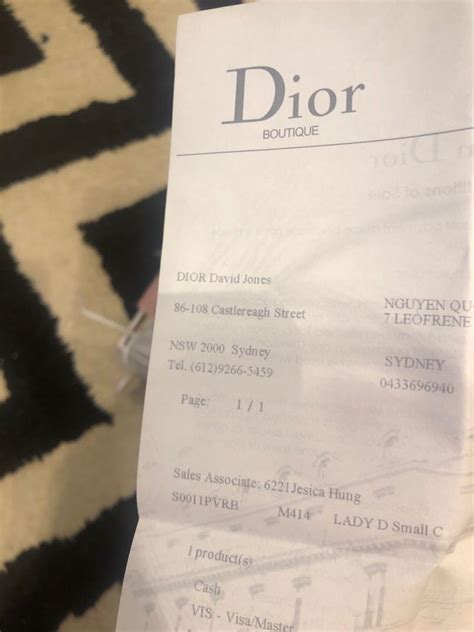 christian dior receipt